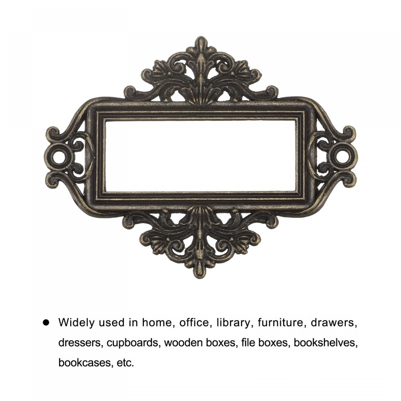 sourcing map Metal Label Holders, 55x43mm 12Pcs Vintage Lace-up Business