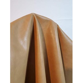 NAT Leathers 24 inch x 54 inch Vegan Faux Leather Fabric by The Yard Synthetic Pleather 0.9 mm Soft Smooth Upholstery 9 sq.ft. (24" x 54" -2/3 of Yard) (Saddle)