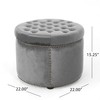 Christopher Knight Home Tiernan Round Velvet Upholstered Ottoman, Small Footrest
