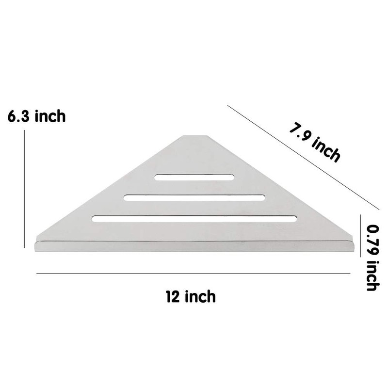 Lavatory Bathroom Corner 304 Stainless Steel Shelf Wall Mount Triangular