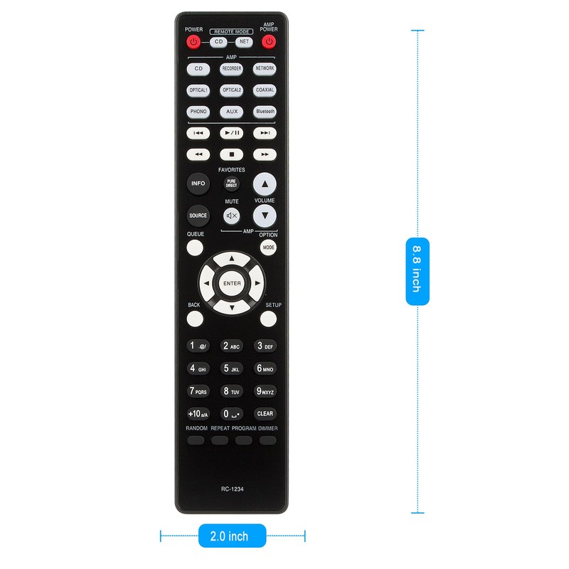 Replacement Remote Control RC-1234 Applicable for Denon DCD-600 DCD-600NE CD
