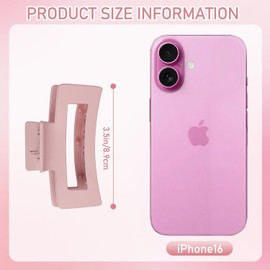 12 Pack 3.5 Inch Matte Square Hair Claw Clips for Women, Strong Hold Neutral Claws for Thick Thin Hair(Multicolor)