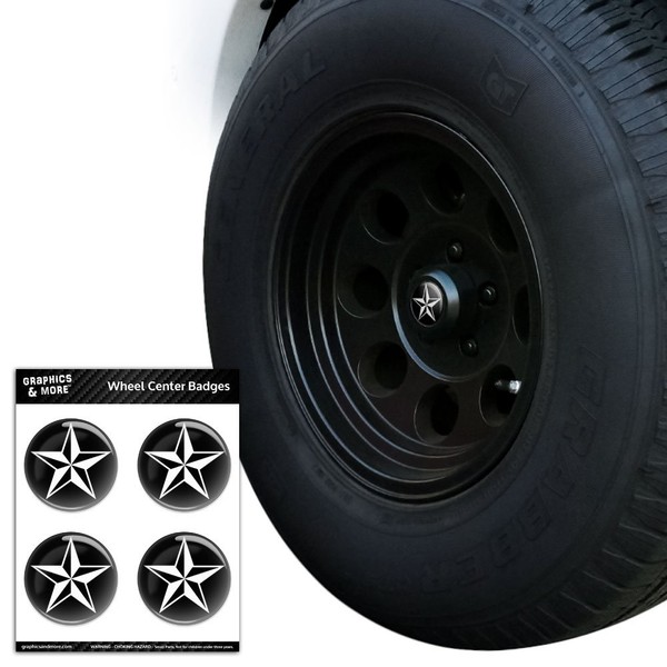 GRAPHICS & MORE Nautical Star Black Tire Wheel Center Cap