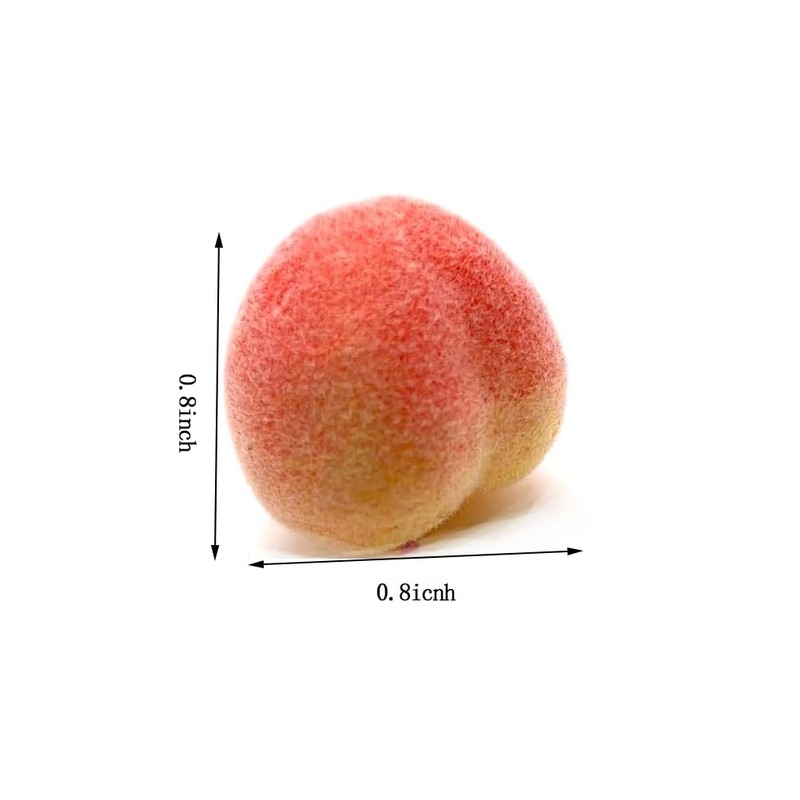 Aliotech 30Pcs Artificial Peach Fake Peach Mini Fruit Small Peach