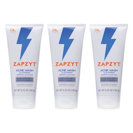 ZAPZYT Acne Wash with Salicylic Acid 6.25 oz (Pack of 3)