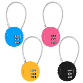 Pack of 4 Luggage Locks, Suitcase Lock, 3 Digit Combination Lock, Suitcase Lock, Luggage Lock Made of Zinc Alloy, Travel Lock for Suitcase, Luggage, Travel Bag, Locker, Door Cabinets