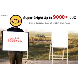 WELZK 10000+ LUX High Bright Light Pad A2, 3 Colors Light Board with UL Adapter. 10 Levels/Stepless Dimming for Diamond Painting, Tracing, Drawing, Sketching etc
