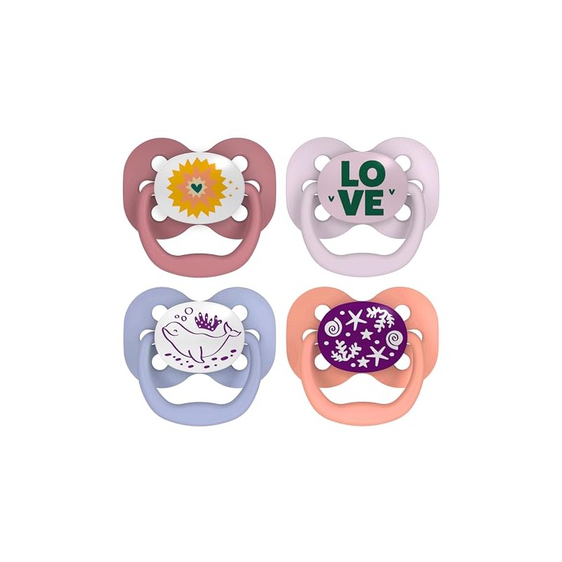 Dr. Brown's Advantage Pacifiers, Stage 1, Pink, 4-PK, Pink
