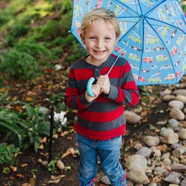 Wildkin Kids Umbrella – Rainproof Canopy, Curved Handle, Easy Hanging Design - Heroes