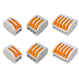 Aiqeer 50 Pcs Lever-Nut Wire Connectors Set, Conductor Compact Wire Connectors, Cable Clamp Terminal Block Quick Spring Connector (PCT-212/213/215)