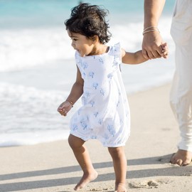 Burt's Bees Baby Girls Bubble Romper, 100% Organic Cotton One-piece Shortall and Layette Girl Outfit