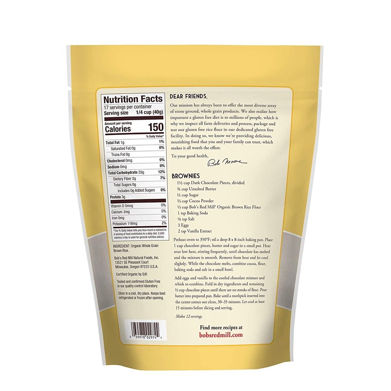 Bob's Red Mill Organic Brown Rice Flour, 24 Ounce, (Pack