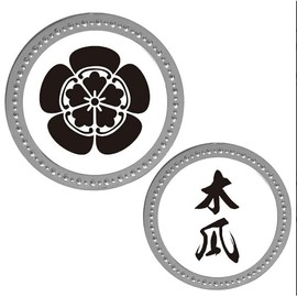 HOKUSHIN TRADING KAM-SV-007 Golf Marker Family Crest Metal Marker Eirakusen (Oda Nobunaga) Silver