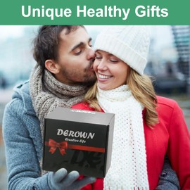 DEROWN Castor Oil Pack Wrap Kit - All in One Gift Box with 8oz Organic Castor Oil, 9 Pack Reusable Organic Cotton Compress for Body