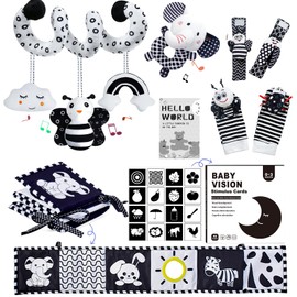 Black and White Sensory Toys for Babies,Montessori Toys for Babies,High Contrast Baby Toys for Toddlers Kids Early Learning Newborn Brain Development Toys Baby Gifts