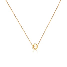 Picuzzy Gold Initial Necklaces for Women, Dainty 14k Gold Plated Letter Choker Necklace Cute Monogram O Necklace for Women Tiny Pendant Necklace Simple Gold Jewelry Gifts
