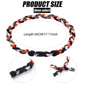 3pcs Baseball Necklaces, Triple Braided Rope Tornado Necklace Twisted Titanium Sport Tornado Chain Baseball Rope Necklace for Men Players Athletes