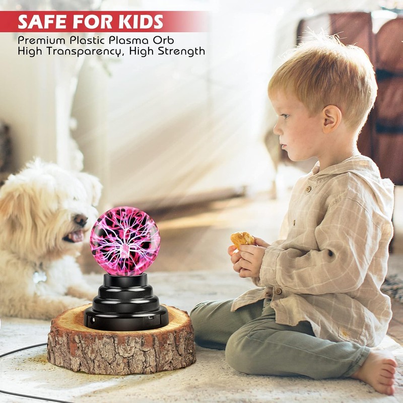 Plasma Ball, OOTSUN 3 Inch Plasma Globe Nebula Thunder Lightning,