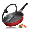 Vinchef Nonstick Skillet with Lid, 11In/5Qt Aluminum Deep Frying Pan