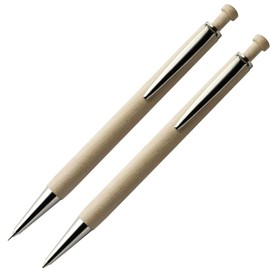 noTrash2003 Sustainable Certified Beech Wood Writing Set with Blue Ballpoint Pen and Mechanical Pencil in Beech Wood Case