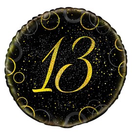 Unique Party 55830 45,7 cm Glitz Gold Folie 13. Geburtstag Ballon