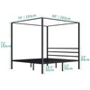 YITAHOME Metal Four Poster Canopy Bed Frame 14 Inch Platform