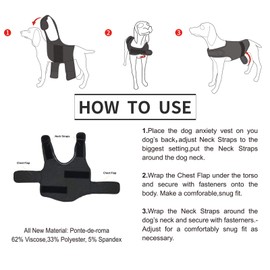 cattamao Comfort Dog Anxiety Relief Coat, Dog Anxiety Calming Vest Wrap for Thunderstorm,Travel,Fireworks,Vet Visits,Separation XS Small Medium Large XL Dog