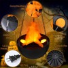 8 Pcs Halloween 3D Fake Fire Lamp 110vArtificial Hanging LED