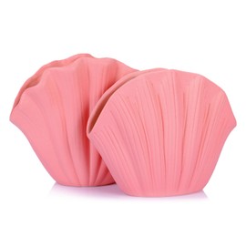 Seashell Vase for Home Decor,Pink Ceramic Vases for Modern Home Decor,Unique Vase for Farmhouse Decor,Aesthetic Room Decor,Nordic Decor,Shelf Decor,Centerpiece Table Decor (Pink)