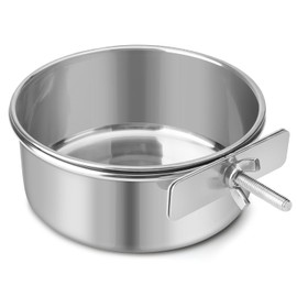 Reshiho Dog Bowl Stainless Steel Pet Hanging Food Water Bowl Cage Feeding Cup Feeder for Dogs Cats Rabbits Birds Small Animal (Medium)