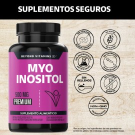 Myo Inositol 500 Mg Por Cpsula Con Colgeno Hidrolizado Polvo  Inositol Polvo - Mayo Inositol - Woman Suplemento Alimenticio Vegano Beyond Vitamins -  