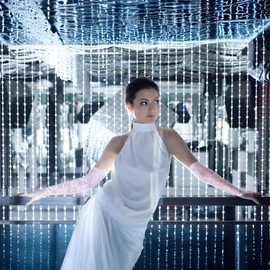 JIEYAO Long Lace Gloves, Bridal Gloves, Fingerless Gloves with Lace for Women, Floral Lace, Elastic Gloves, Vintage Evening Gloves for Wedding, Party, Tea Party, Opera Party, Costume, White