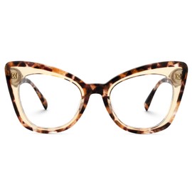Zeelool Women's Cat Eye Glasses Stylish Acetate Eyewear Blue Light Blocking Glasses Anti Eyestrain Glasses ZJGA359158-03 Tortoise