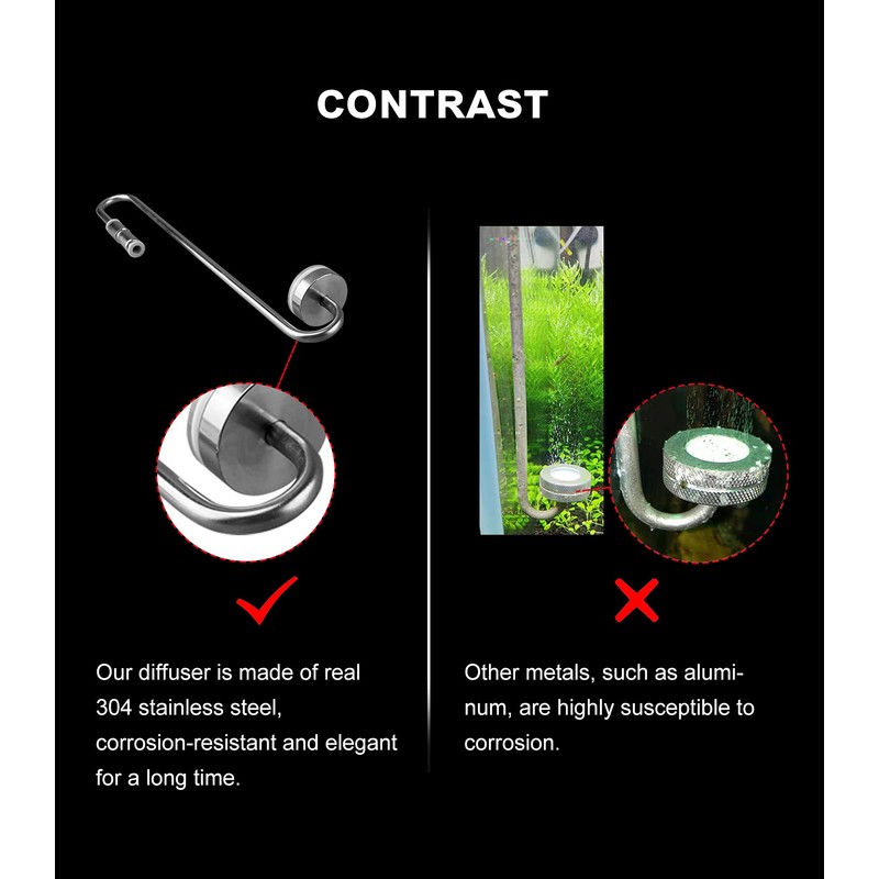 Clscea Stainless Steel CO2 Diffuser Atomizer with Integrated Check Valve