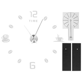 Modern Large Frameless DIY Wall Clock Mirror Surface Sticker for Home Office Room DecorSilver