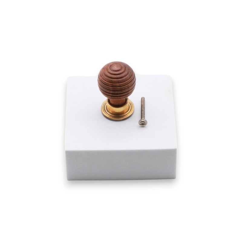 Infinity Decor Traditional Rosewood Preston Reeded Beehive Wooden Cupboard Knob