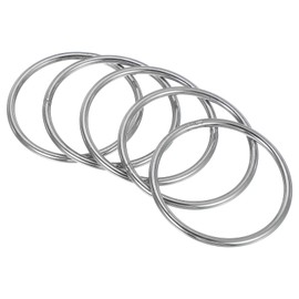 PATIKIL 3.1 Inch Metal O-Ring, Pack of 5 Heavy Design 304 Stainless Steel O-Rings Welded Round Rings for DIY Crafts Hardware Belt Dog Lead Macrame 5 x 80 mm