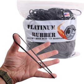 Black #117B Extra Large 7 Inch Premium Outdoor Rubberbands .125 inch Wide, Made in USA, High Heat UV Resistant Platinum Rubber Crepe Band Approx. 200 per LB, 50 per 1/4lb (7" Long x 1/8" W) (0.25, Pounds)
