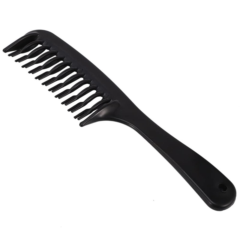 2X Black Double Tooth Detangler Hair Comb Shampoo Comb with