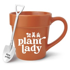 Lasimfa Funny Mug Gardening Gifts for Women, Plant Lady Plant Lover Gifts for Women Mother's Day, Cute Gardener Gifts for Her, Women Friend, Novelty Mug with Shovel Spoon for Women Plant Lover