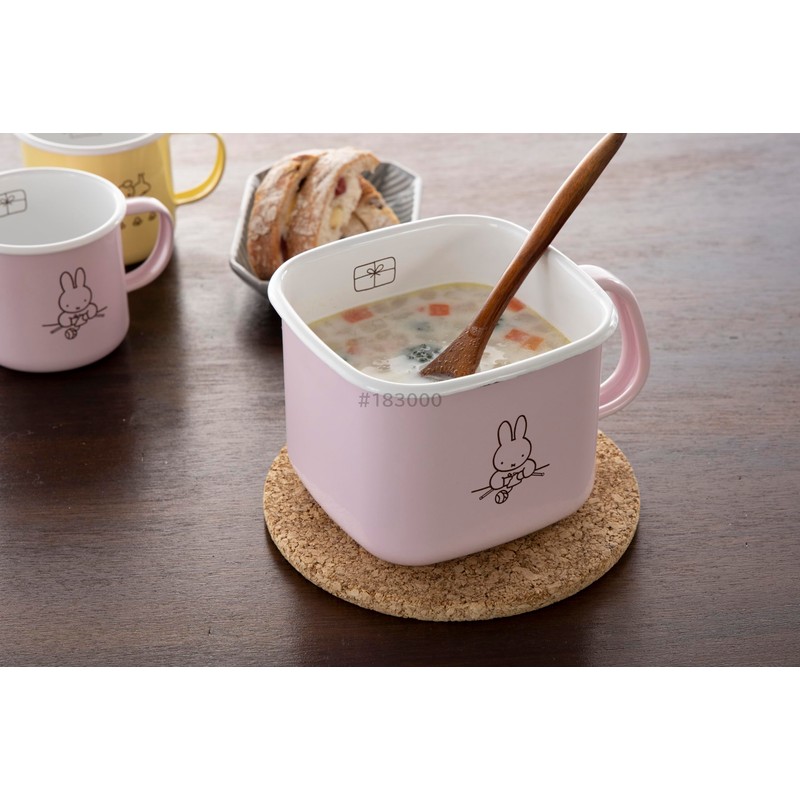 Miffy Pastel Square Miso Pot, Pink