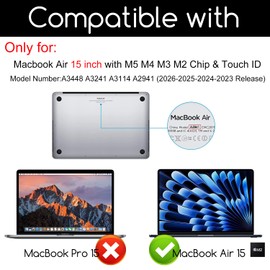 3 Pack HD Crystal Clear Screen Protector for New 2026 2025 2024 2023 Apple MacBook Air 15 inch Laptop with M5 M4 M3 M2 chip 15.3 inch Liquid Retina Display Laptop,Anti Scratch Anti Fingerprint
