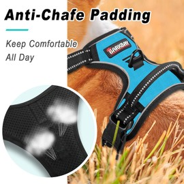 BARKBAY No Pull Dog Harness Large Step in Reflective Dog Harness with Front Clip and Easy Control Handle for Walking Training Running