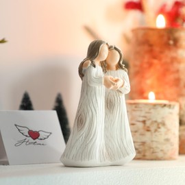 Angel Figurine of Friendship Forever Sisters and Best Friends Figurines, Guardian Angel Sculpture Home Decorative Gift to Show Friendship, Blessing, Angel Gift for Christams, Birthday