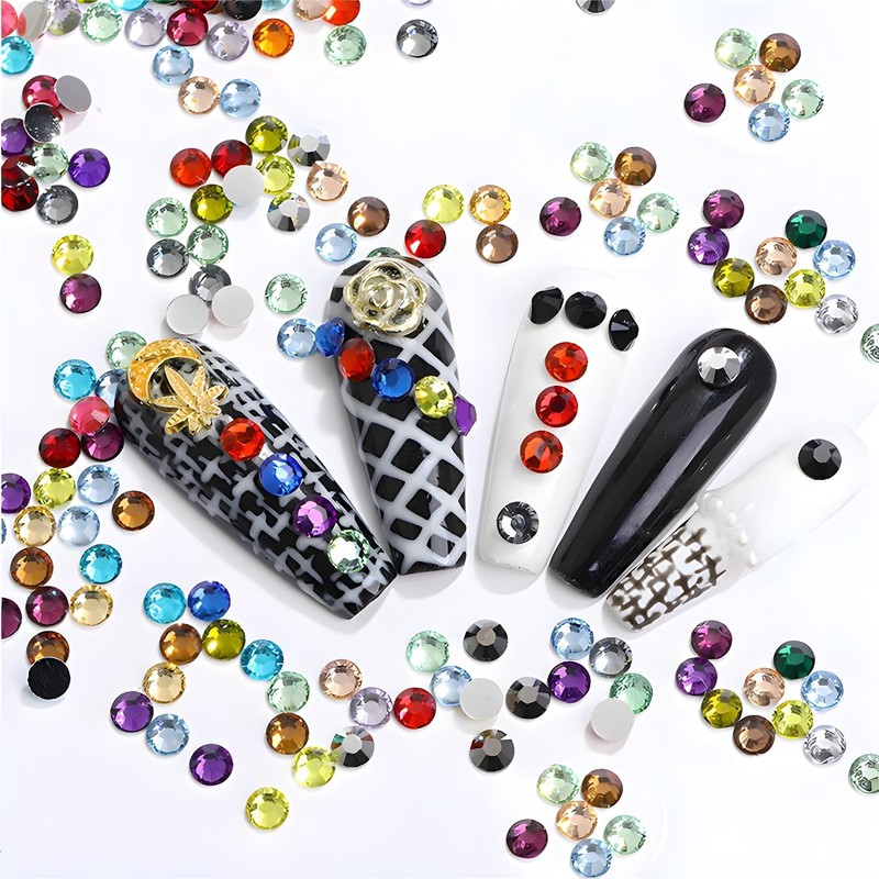 Flatback Rhinestones Round Gems for Nails Art and Crafts 4000Pcs