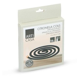 Arti Casa Citronella Incense Spiral - Natural Scented Spirals with Lemongrass for Outdoor - Set of 10 Citronella Spiral - Approx. 7 Hours Burning Time - Perfect for Camping, Garden and Balcony