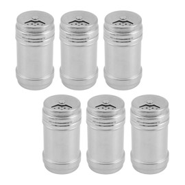 Aswalling 6PCS of Stainless Steel Salt and Pepper with Rotating Lid Sugar Spice Condiments, Seasoning Pot, Condiment Pot, Kitchen