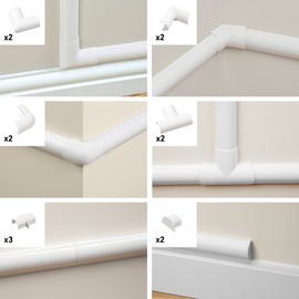 D-Line CLOAP2010W Micro Plus Cable Duct, Clip-Over Connectors Multipack, Attachable Connectors, Connect Several 20 x 10 mm Cable Ducts, 13-Piece Cable Duct Accessory Set, White