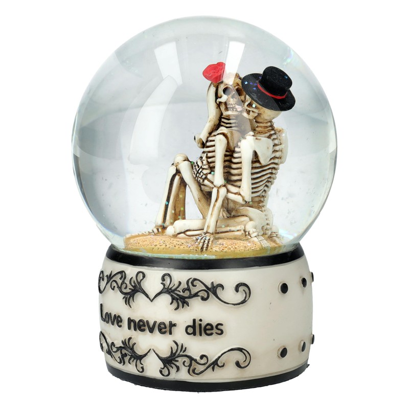 Romantic Skeleton Bride and Groom Snow Globe 13.5 cm -