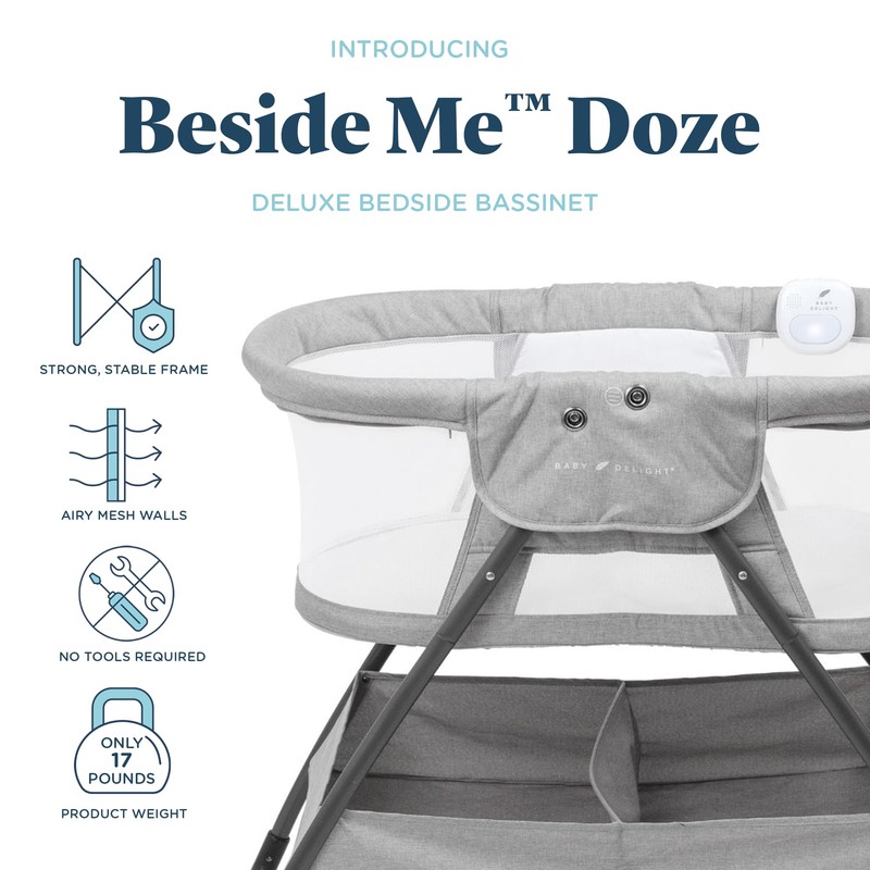 Baby Delight Beside Me Doze Deluxe Baby Bassinet, Bedside Sleeper,